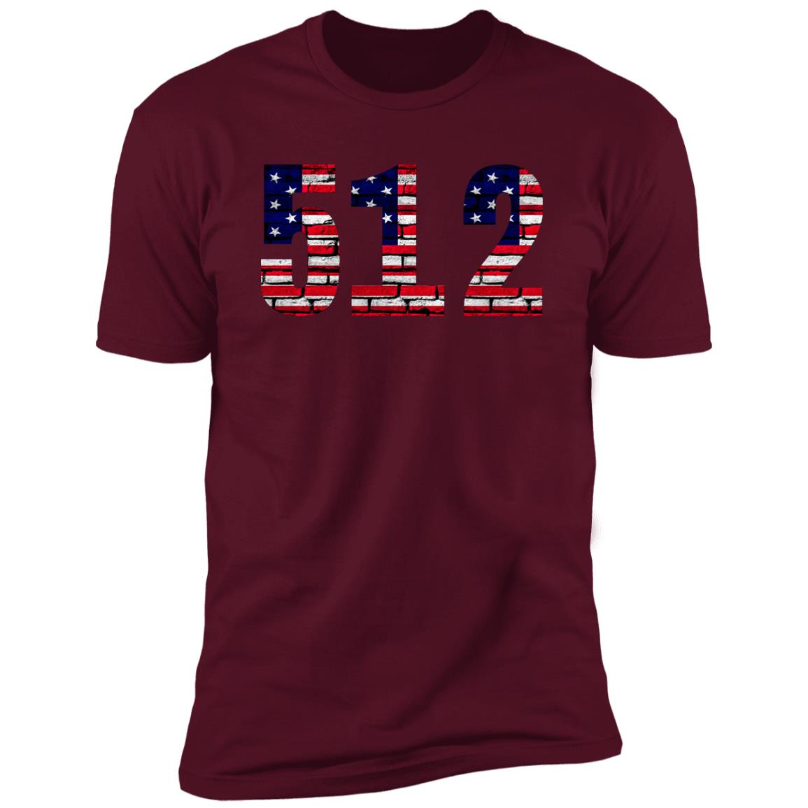 Austin 512 US Flag Bricky Font Premium Unisex T-shirt