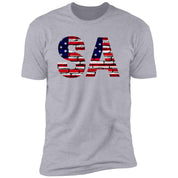 San Antonio US Flag Bricky Font Premium Unisex T-shirt