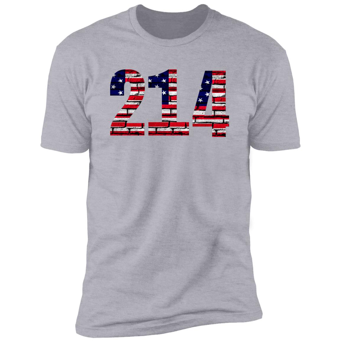 Dallas 214 US Flag Bricky Numbers Premium Unisex T-shirt