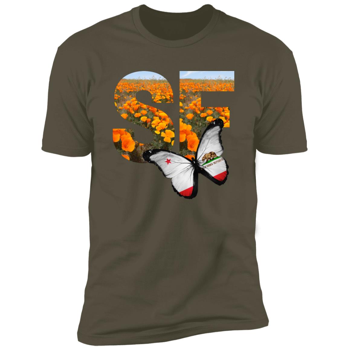 San Francisco CA Poppy Flower Font Premium Unisex T-shirt