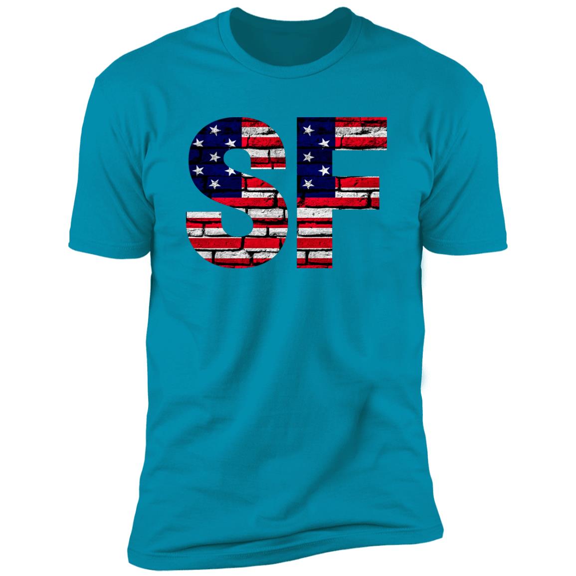 San Francisco US Flag Bricky Font Premium Unisex T-shirt