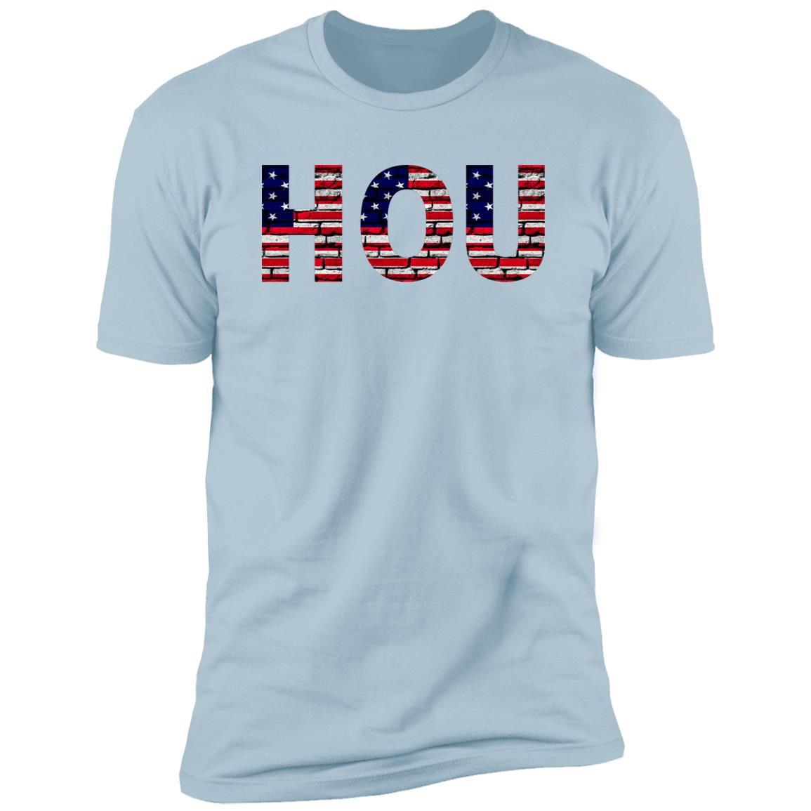 Houston US Flag Bricky Font Premium Unisex T-shirt