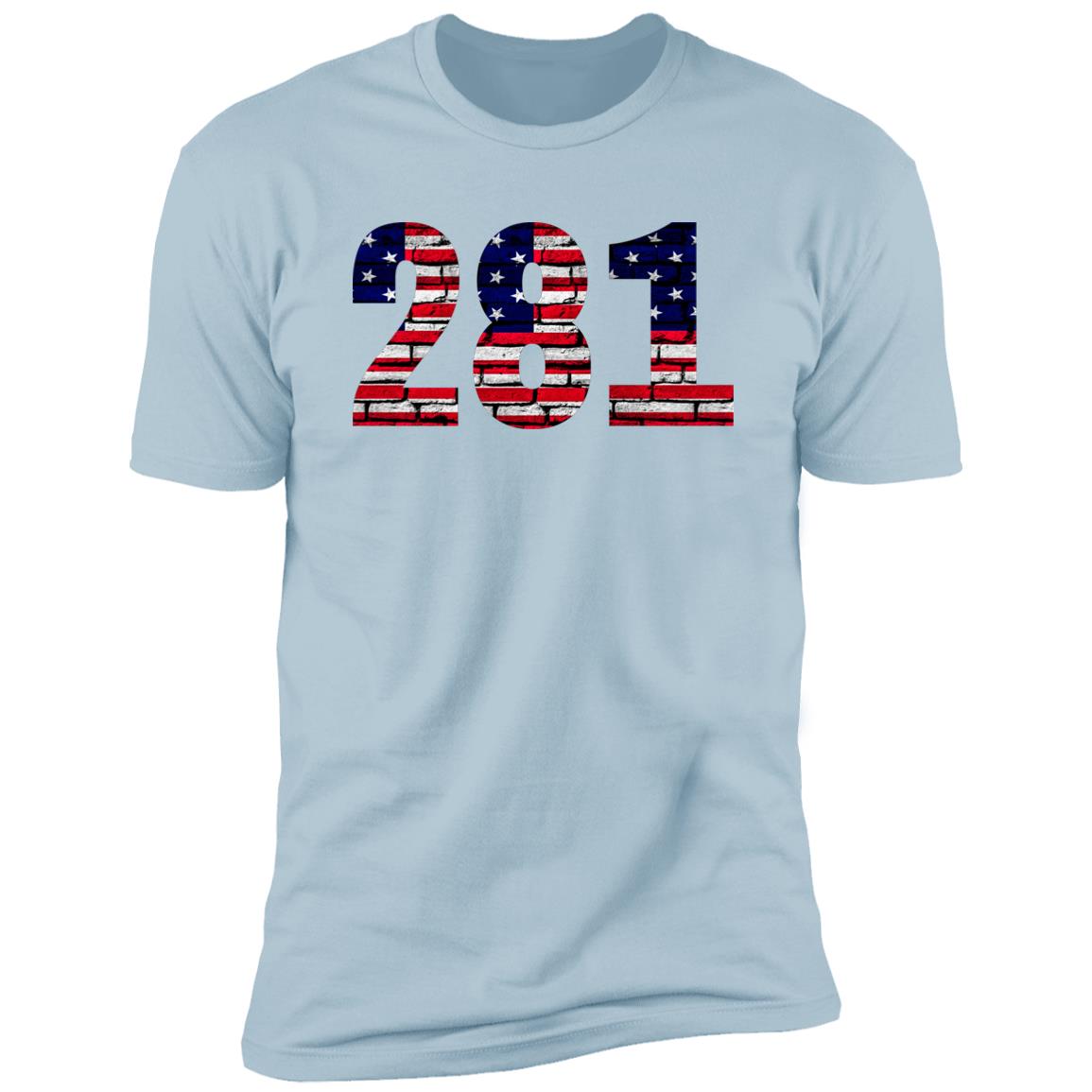 Houston 281 US Flag Bricky Font Premium Unisex T-shirt