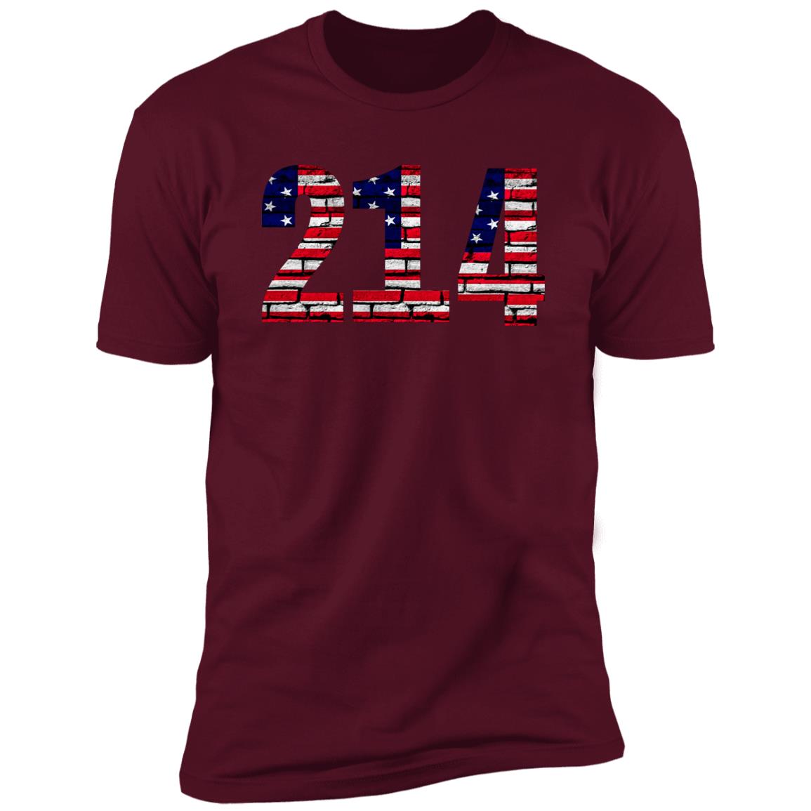 Dallas 214 US Flag Bricky Numbers Premium Unisex T-shirt